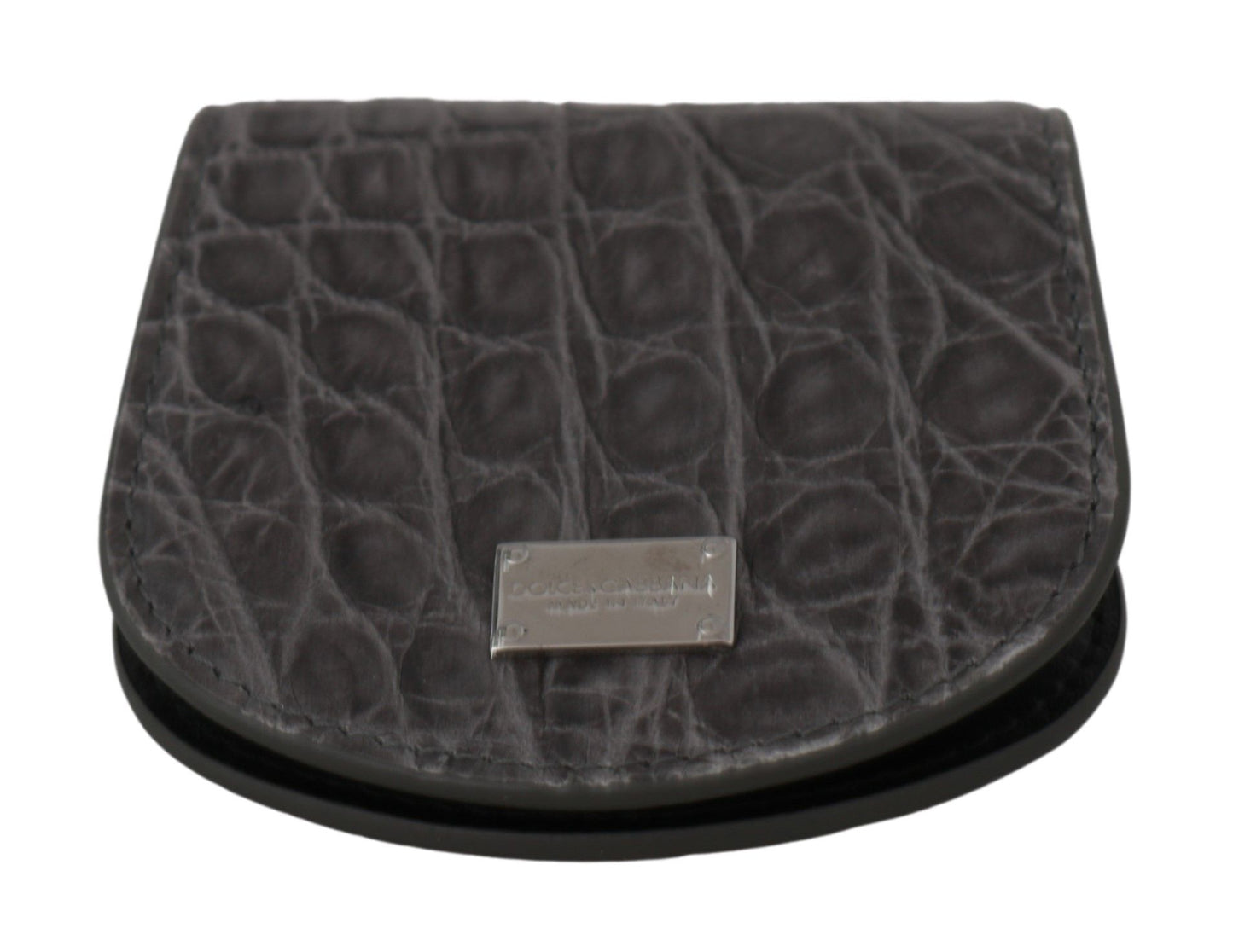 Dolce & Gabbana Gray Exotic Skin Cm Case Holder Pocket Wallet
