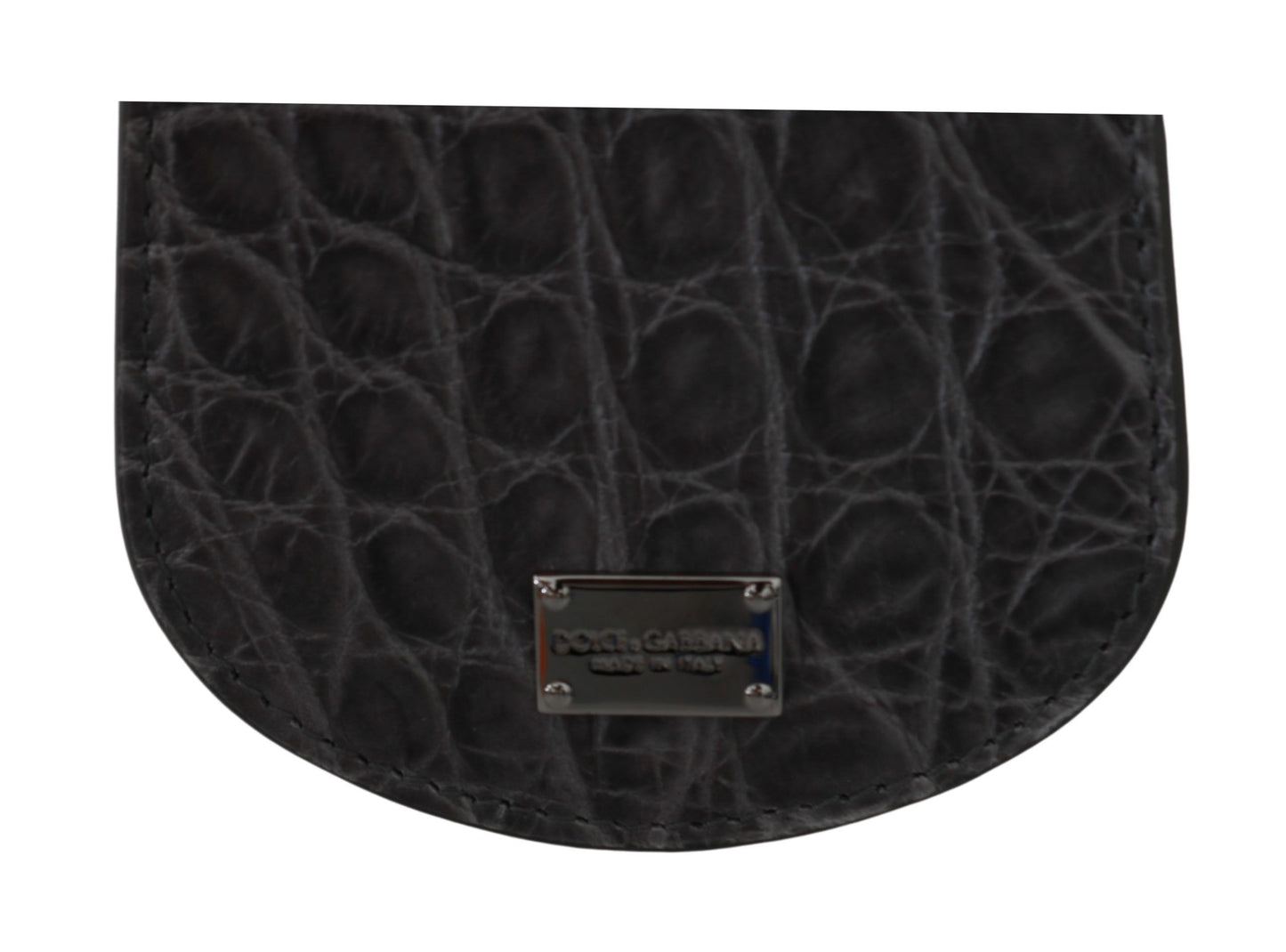 Dolce & Gabbana Gray Exotic Skin Cm Case Holder Pocket Wallet