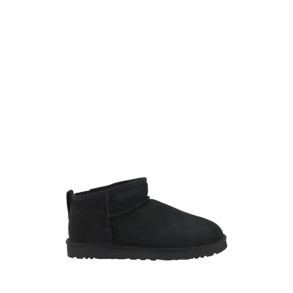 UGG Black Goatskin Ankle Boots