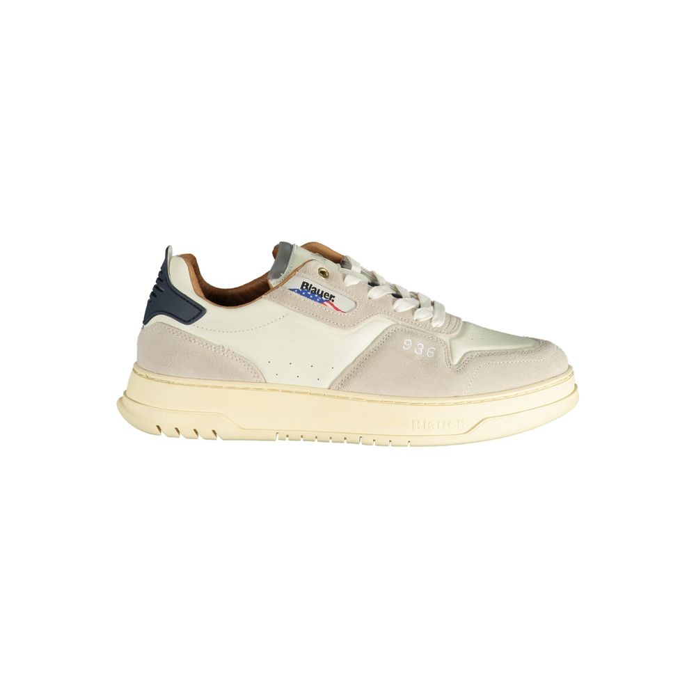 Blauer White Polyethylene Men Sneaker