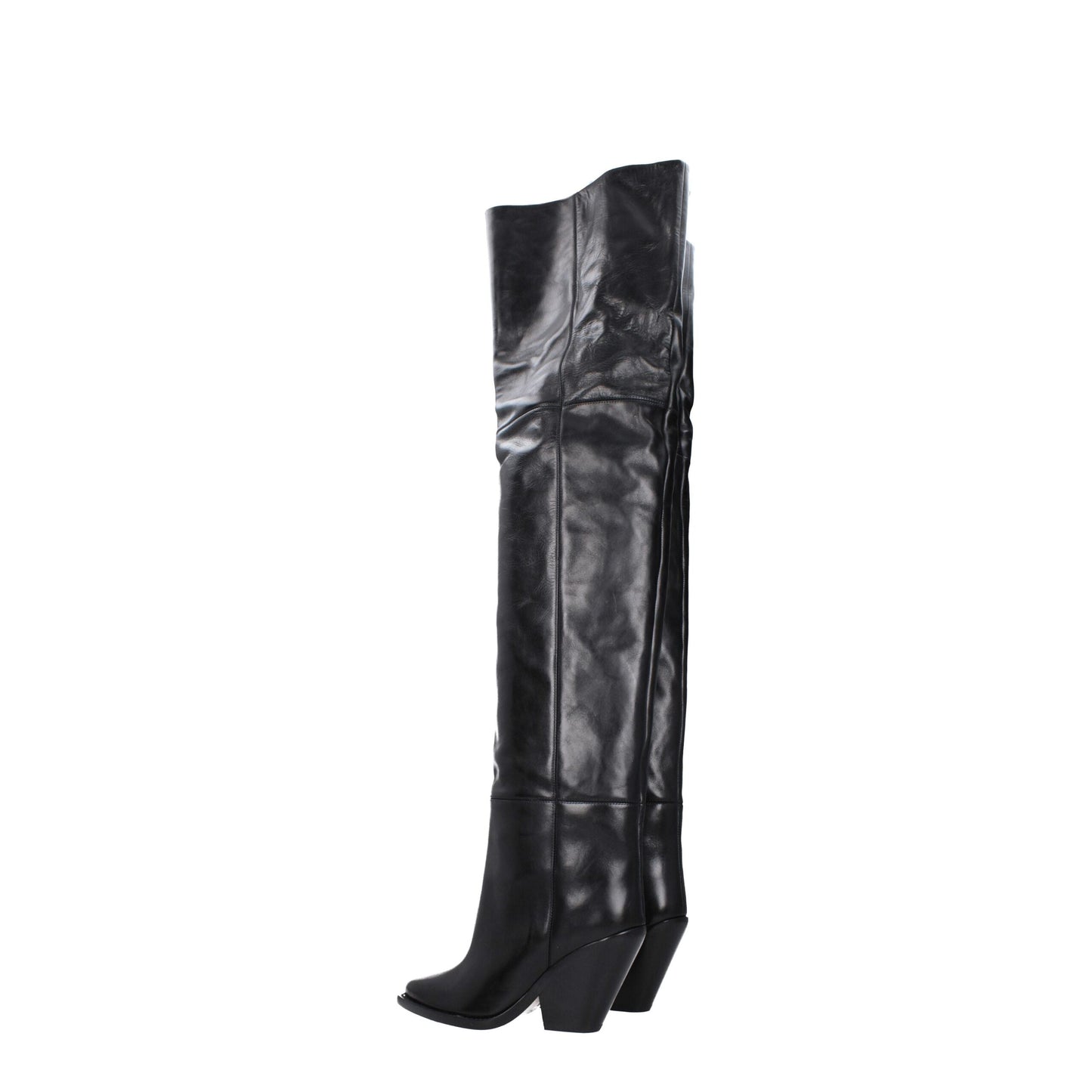 Isabel Marant Black Leather Over The Knee