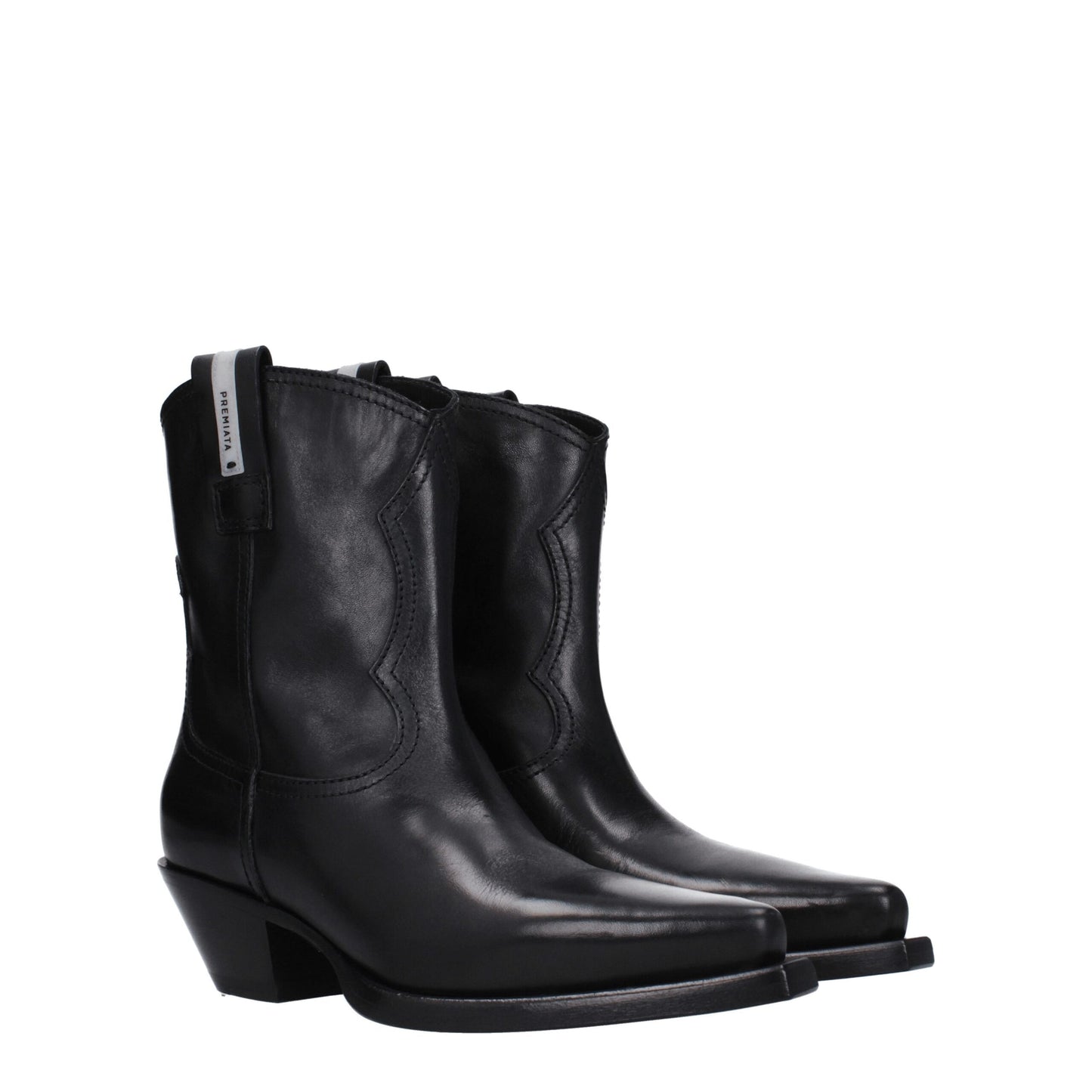 Premiata Black Leather Ankle Boots