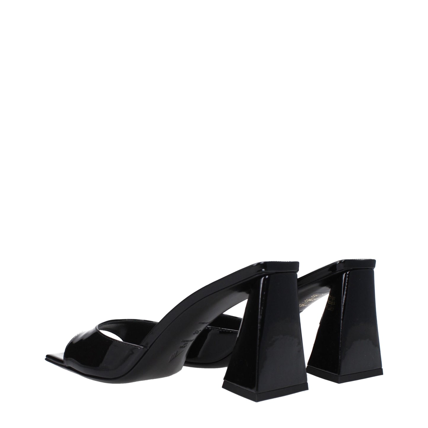 The Attico Black Leather Stiletto Heel Sandals