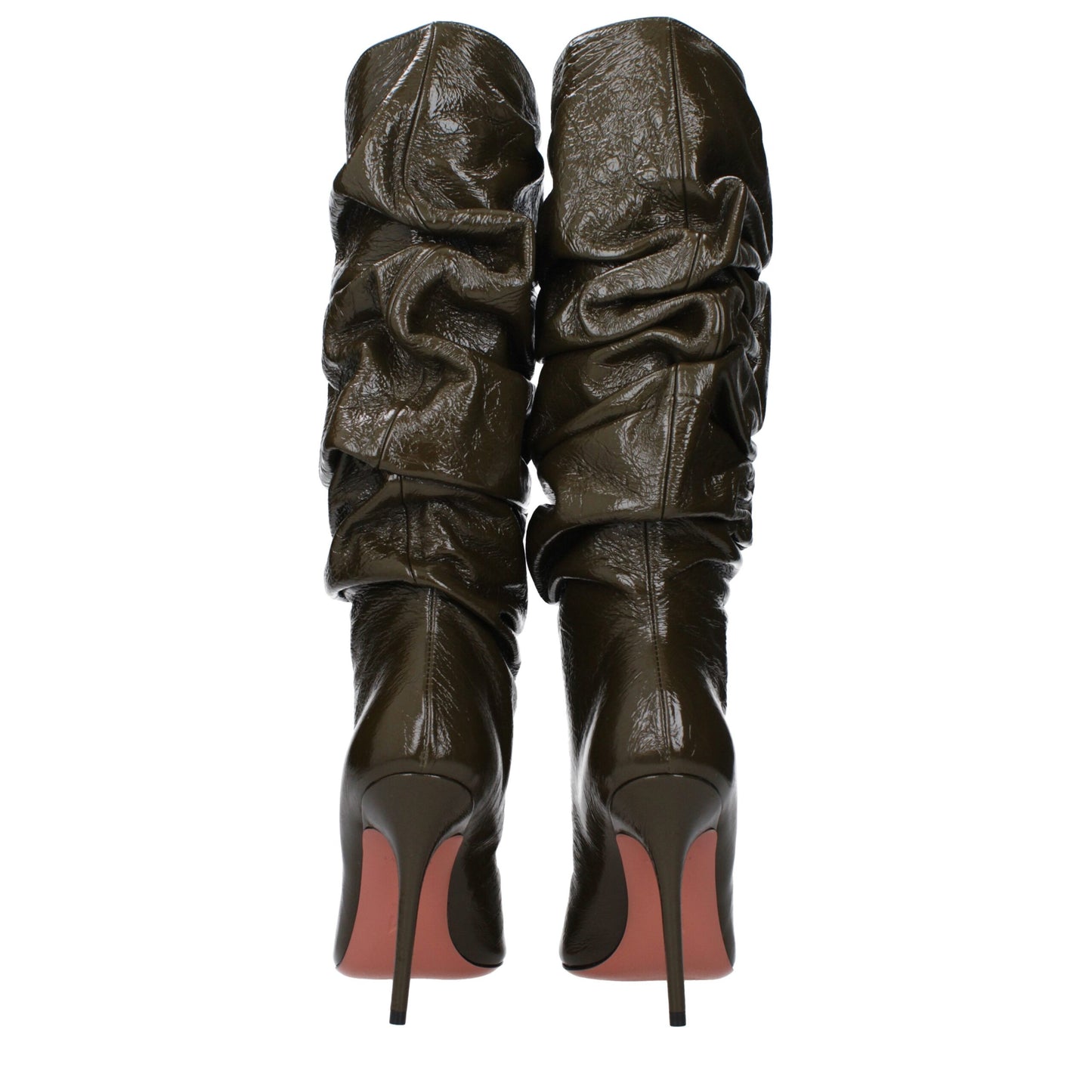 Amina Muaddi Green Leather Boots