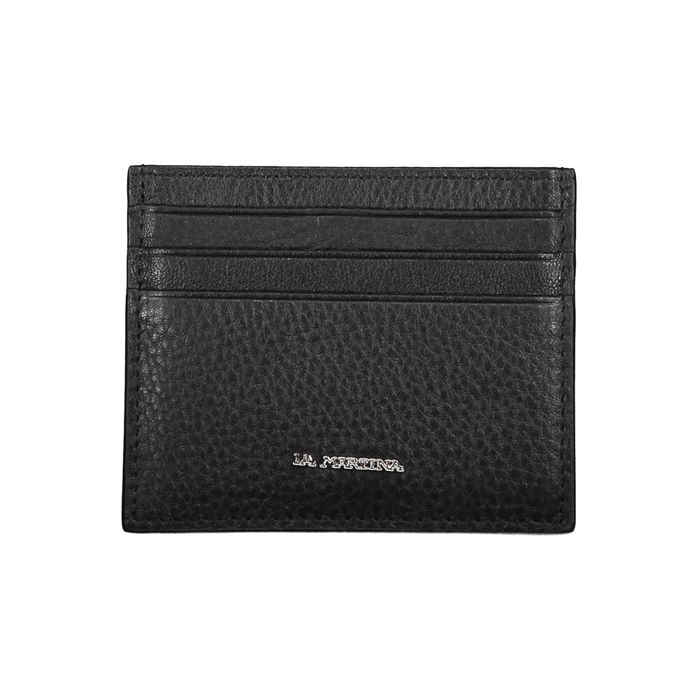 La Martina Nero Leather Men Cardholder