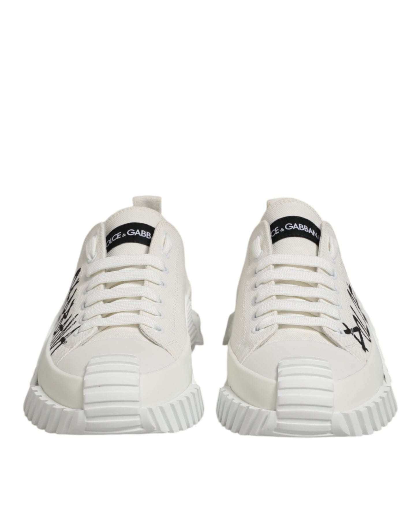 Dolce & Gabbana White Cotton NS1 Low Top Sneaker Shoes