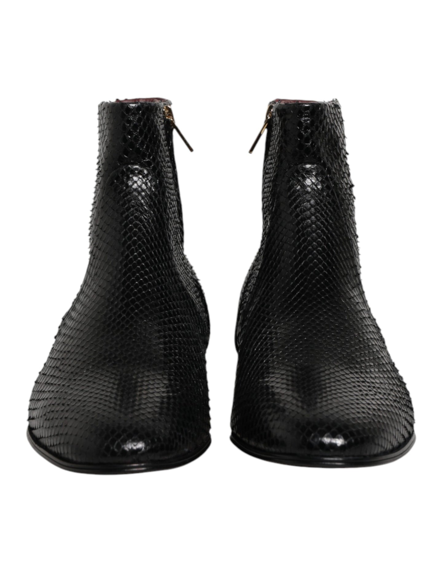 Dolce & Gabbana Black Leather Chelsea Short Ankle Boots Shoes