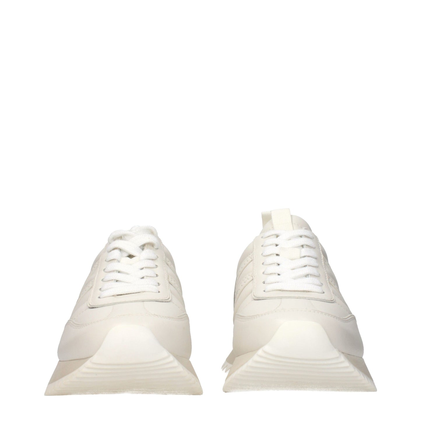 Moncler Beige Leather Low Top Sneakers