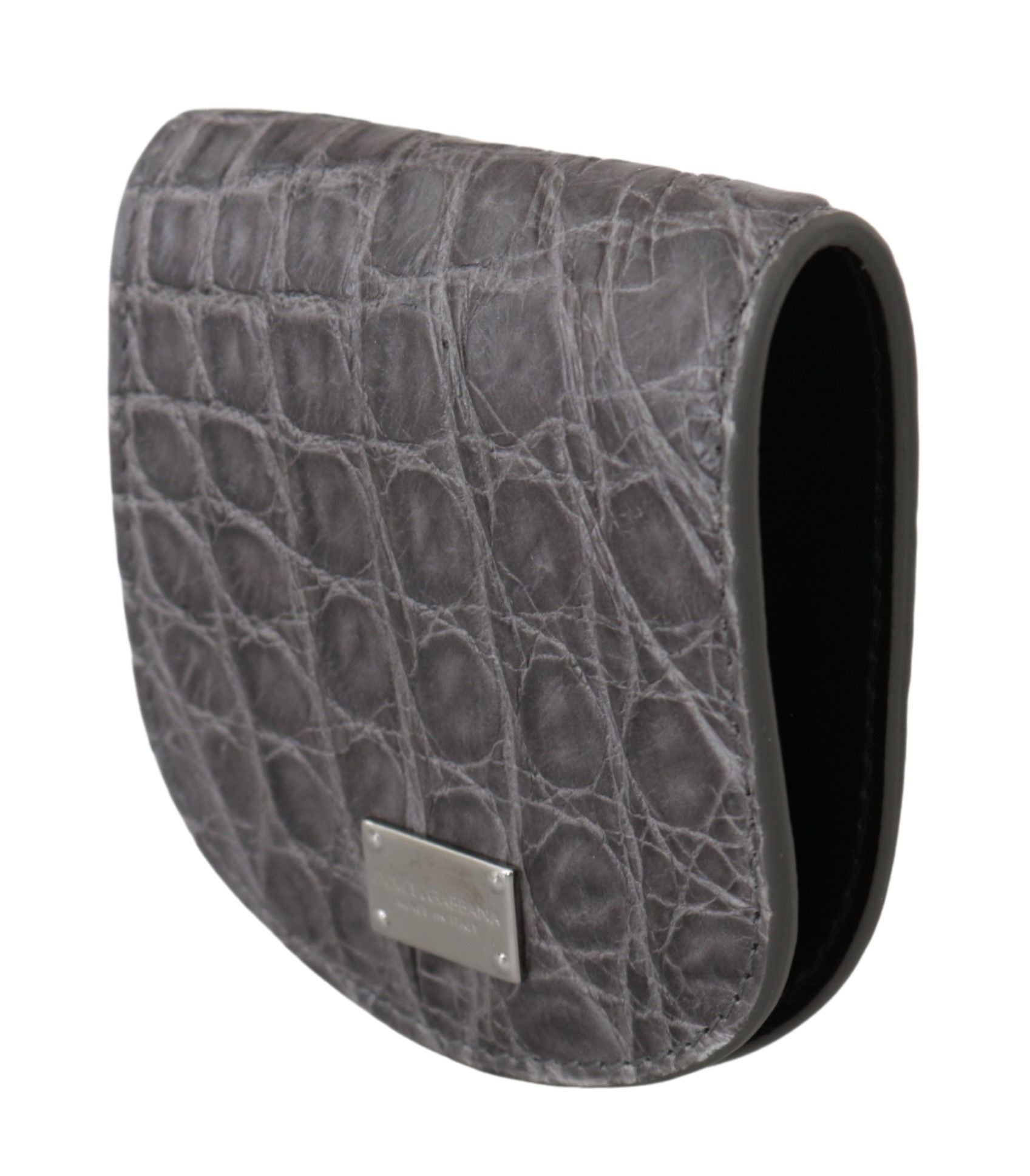Dolce & Gabbana Gray Exotic Skin Cm Case Holder Pocket Wallet