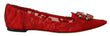 Dolce & Gabbana Red Taormina Crystals Loafers Flats Shoes