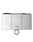 Dolce & Gabbana White Calfskin Leather Large Crossbody Card Holder Wallet