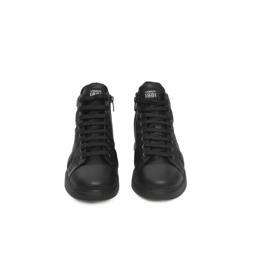 Cerruti 1881 Black Cowhide Women's High Sneaker