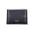 Tommy Hilfiger Sleek Blue Leather Card Holder with Contrast Detail