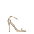 Stuart Weitzman Gold Leather Stiletto Heels Sandals