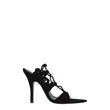The Attico Black Leather Stiletto Heels Sandals