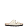 Palm Angels Beige Leather Flat Sandals