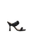 Stuart Weitzman Black Leather Stiletto Heels Sandals