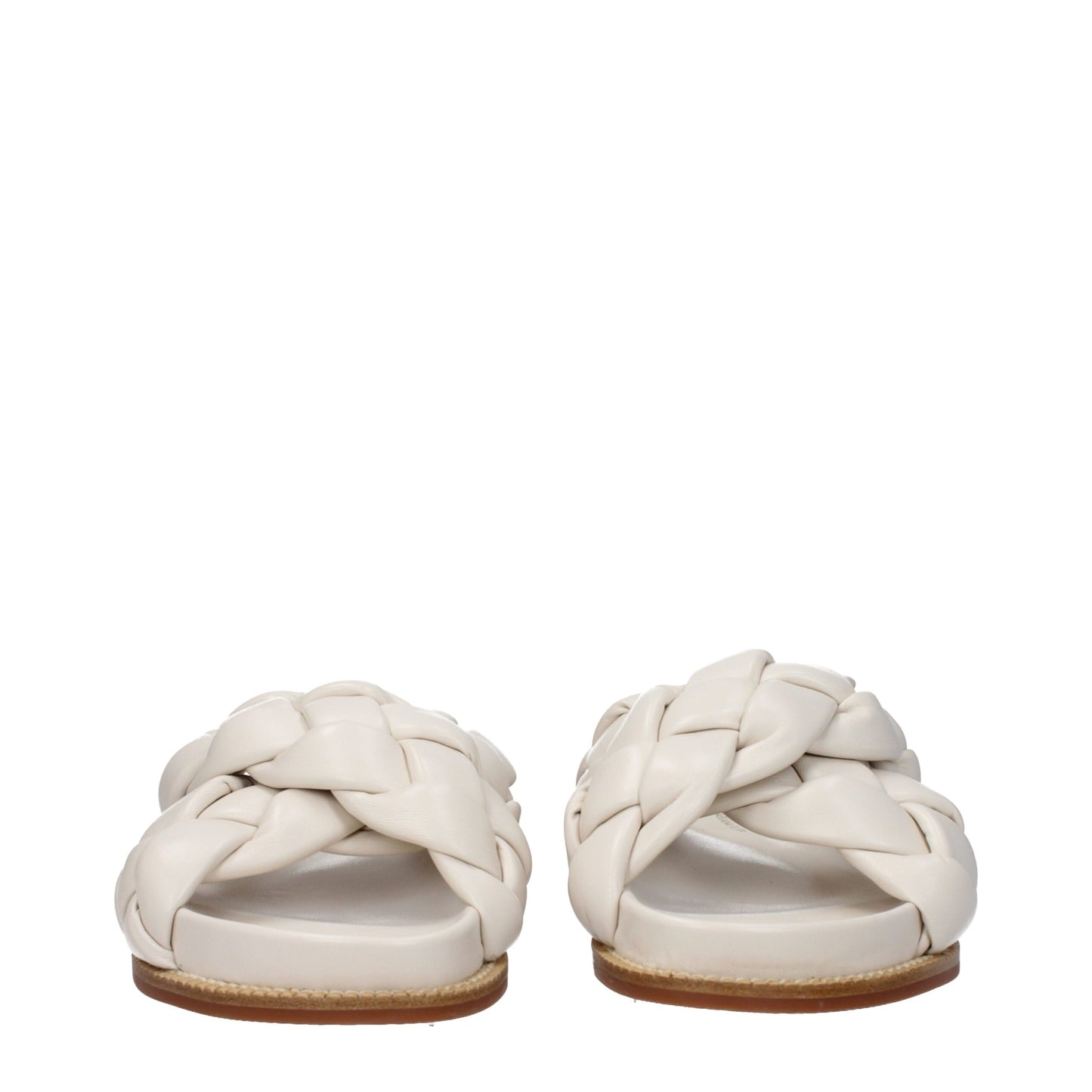 Fabiana Filippi Beige Leather Slippers