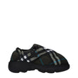 Burberry Green Fabric Slip-On Loafers