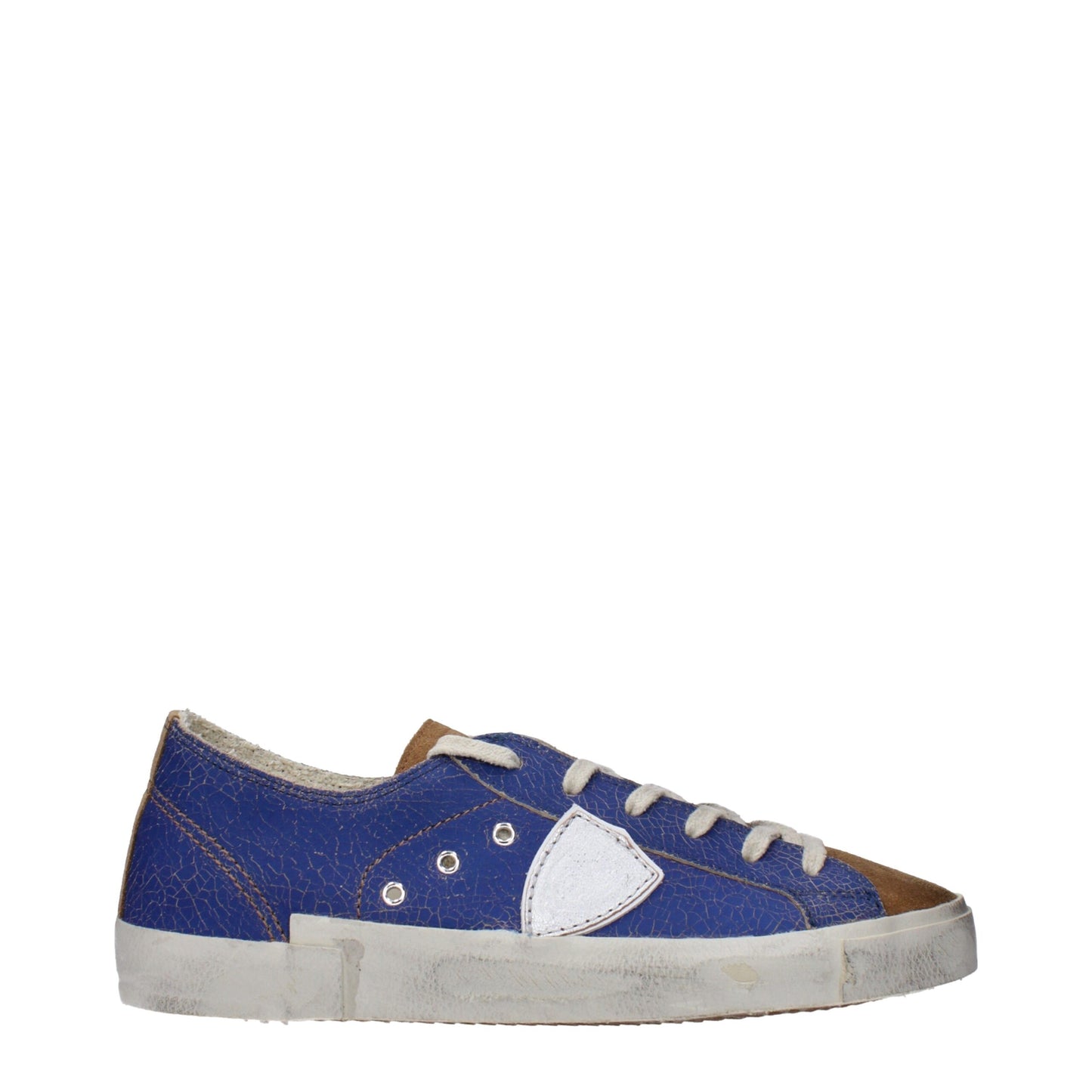 Philippe Model Blue Leather Low Top Sneakers