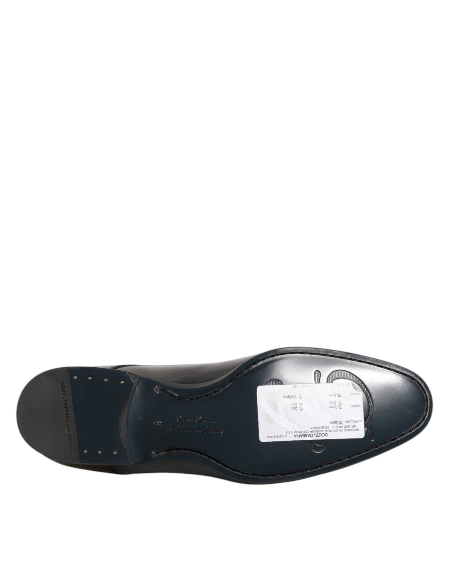 Dolce & Gabbana Black Calfskin Leather Derby Men Dress Shoes