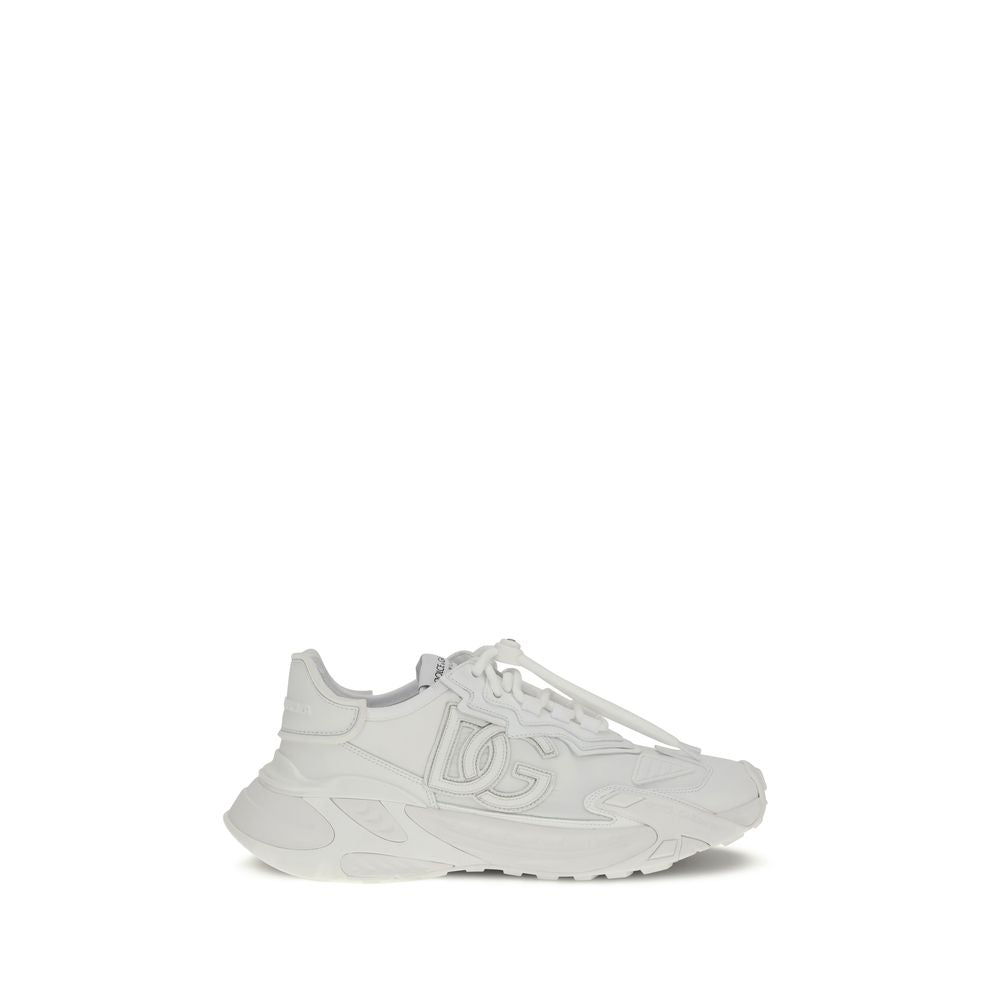 Dolce & Gabbana White Polyamide Athletic Sneakers