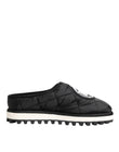 Dolce & Gabbana Black Nylon Low Top Slip On Sneaker Shoes