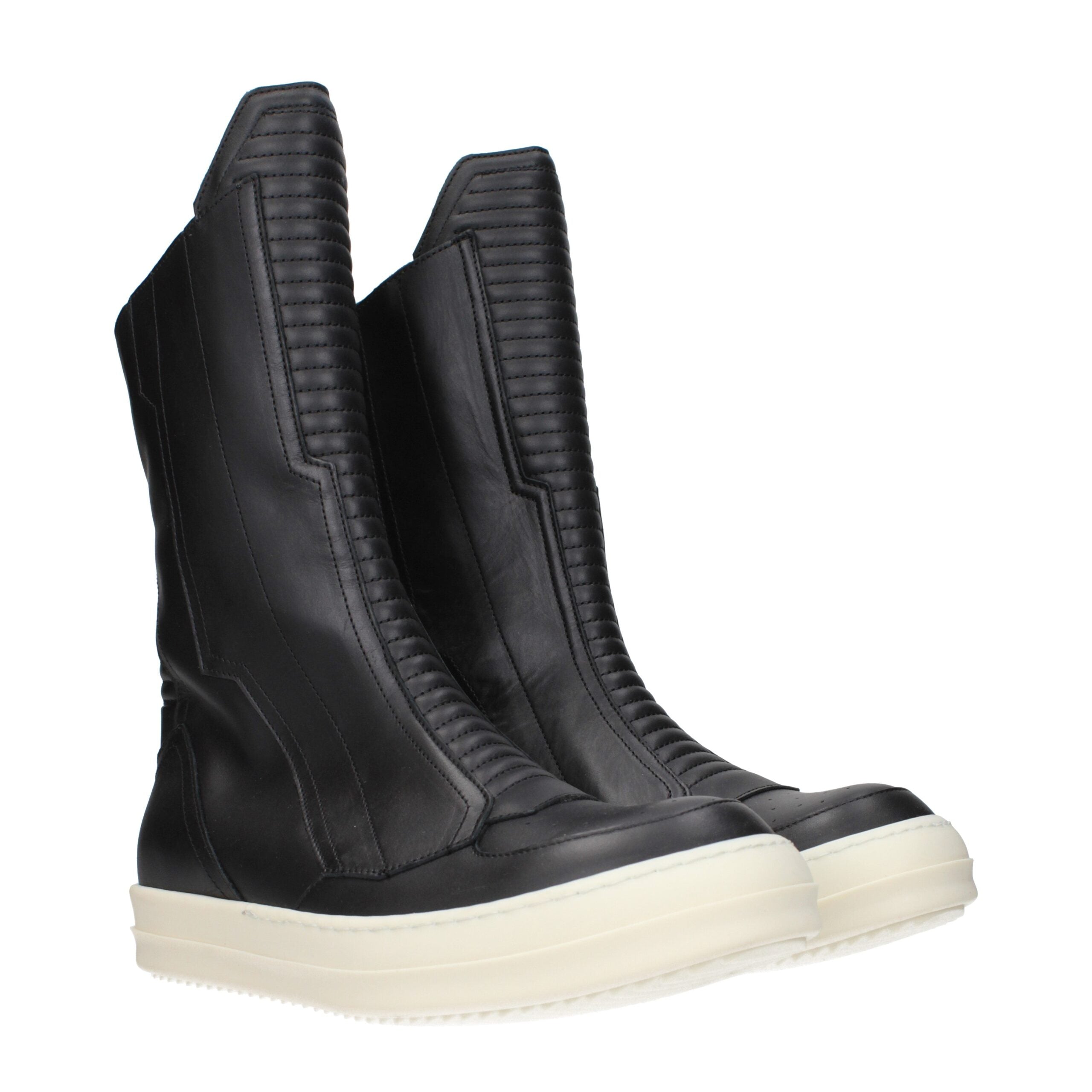 Rick Owens Black Leather Ankle Boots