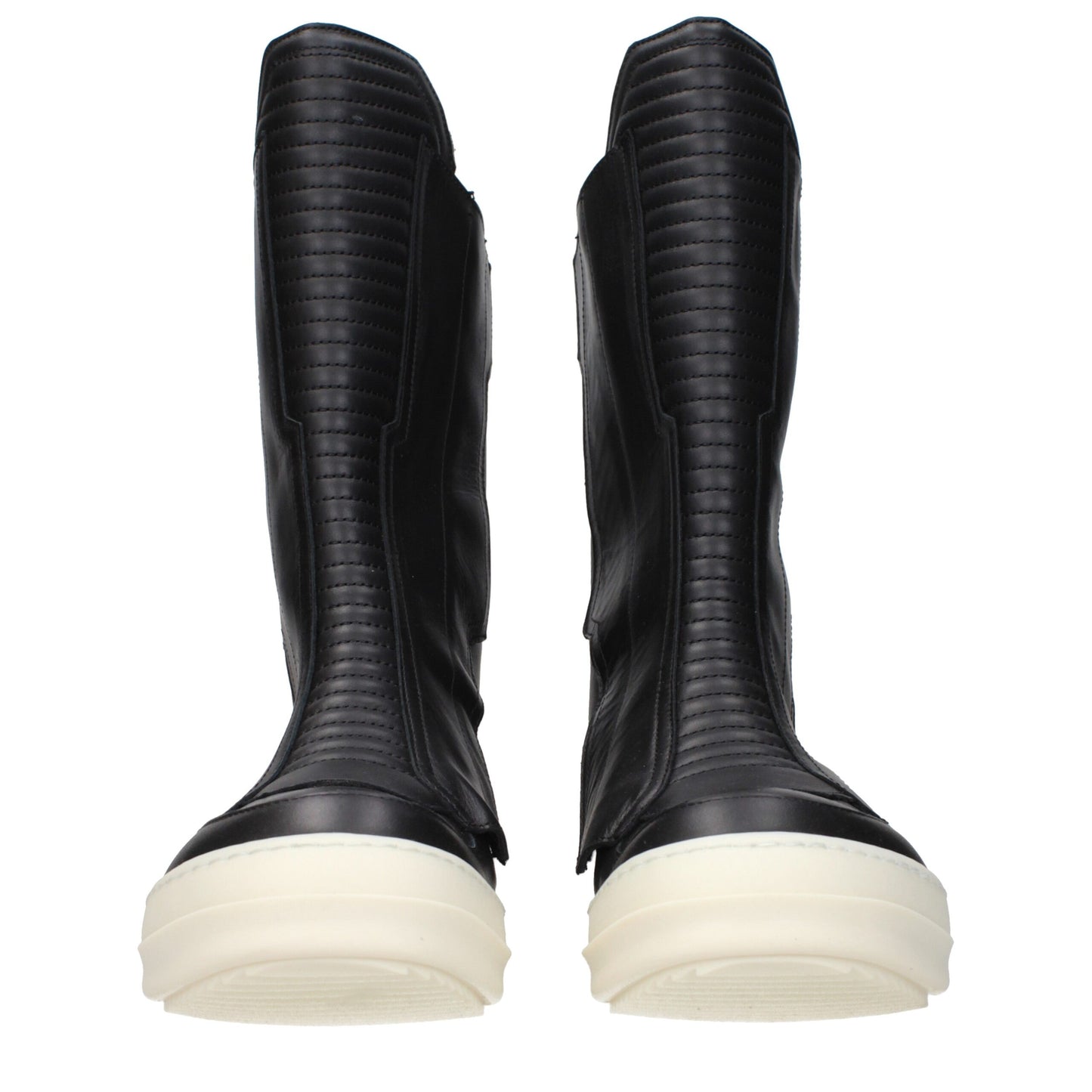 Rick Owens Black Leather Ankle Boots