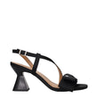 Ganni Black Fabric Stiletto Heels Sandals