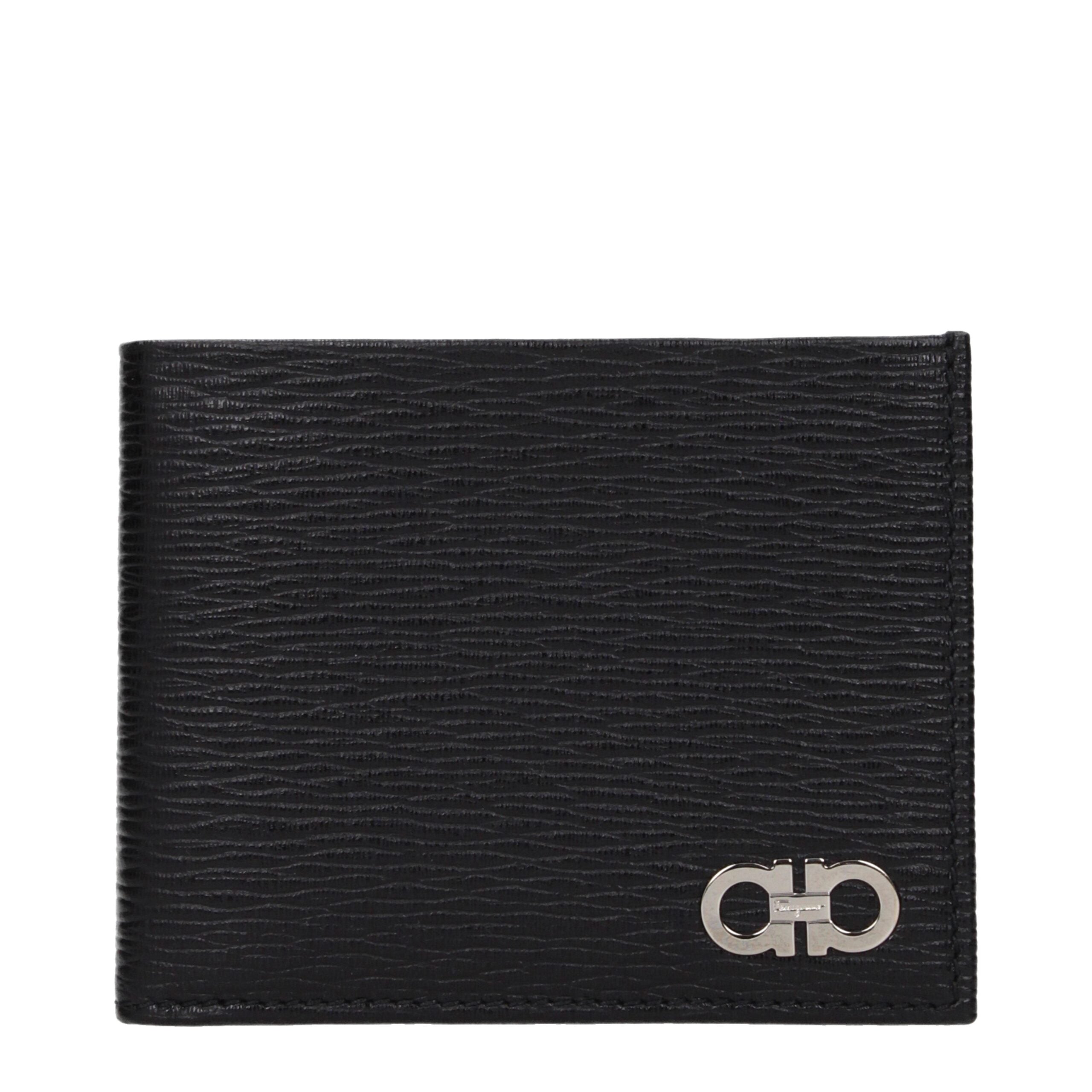 Salvatore Ferragamo Black Leather Wallets