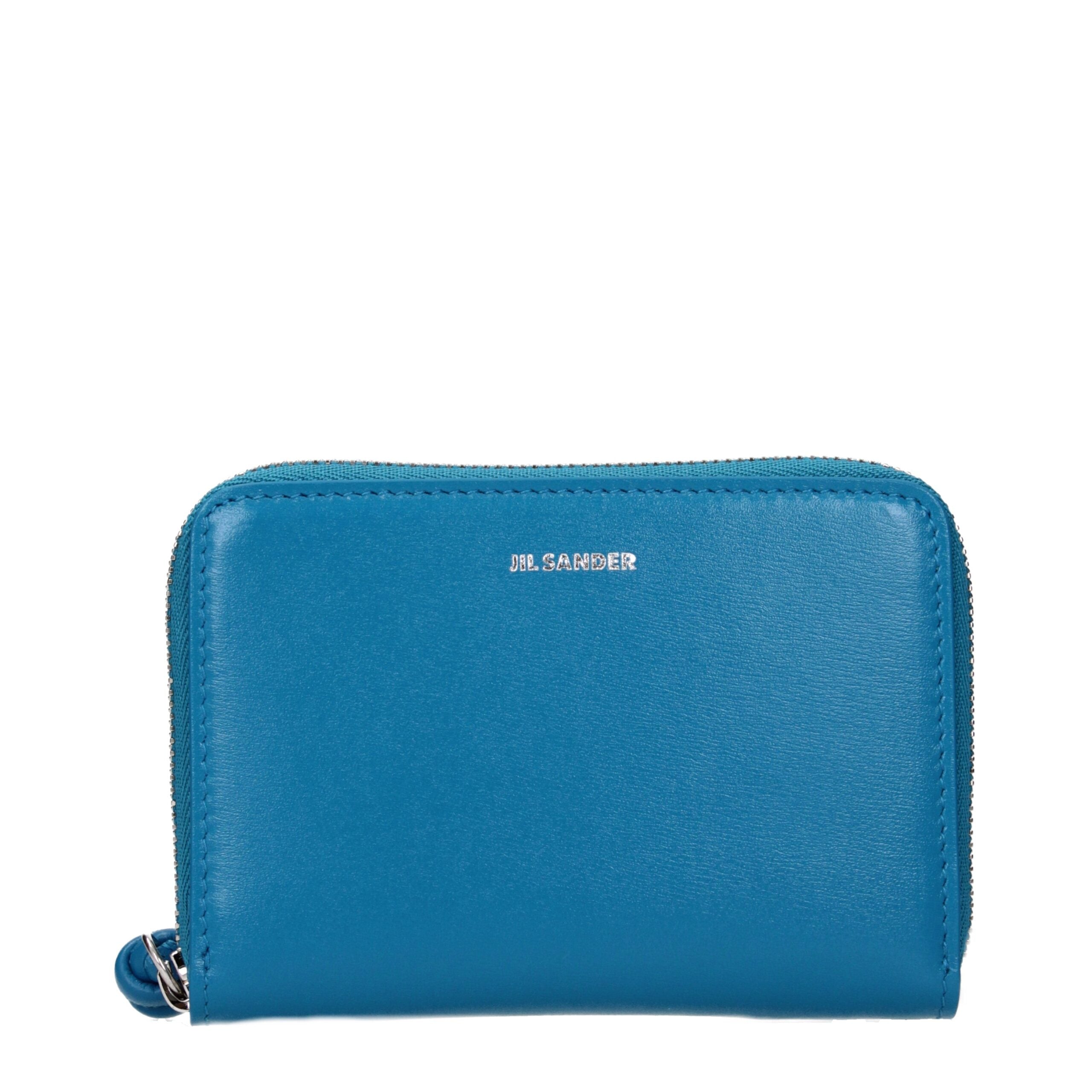 Jil Sander Blue Leather Wallet