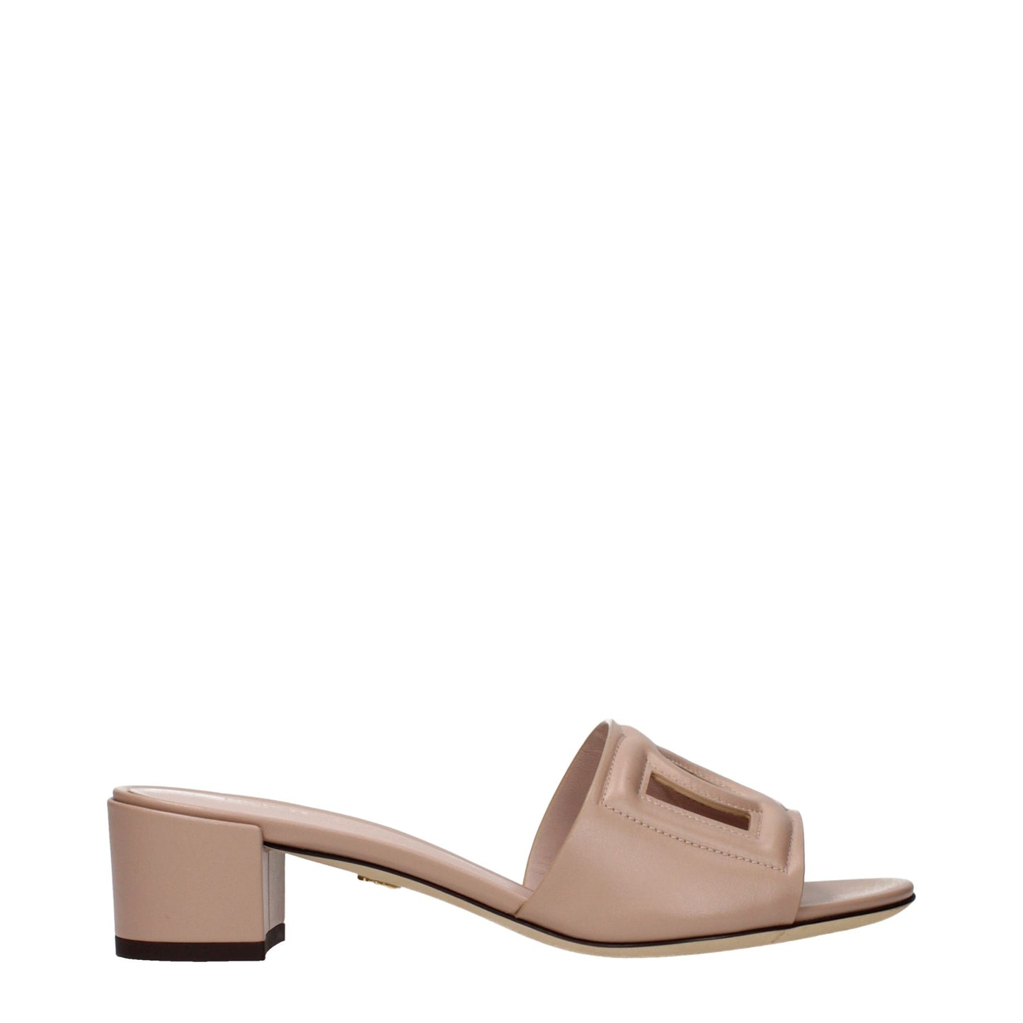 Dolce & Gabbana Pink Leather Flat Sandals