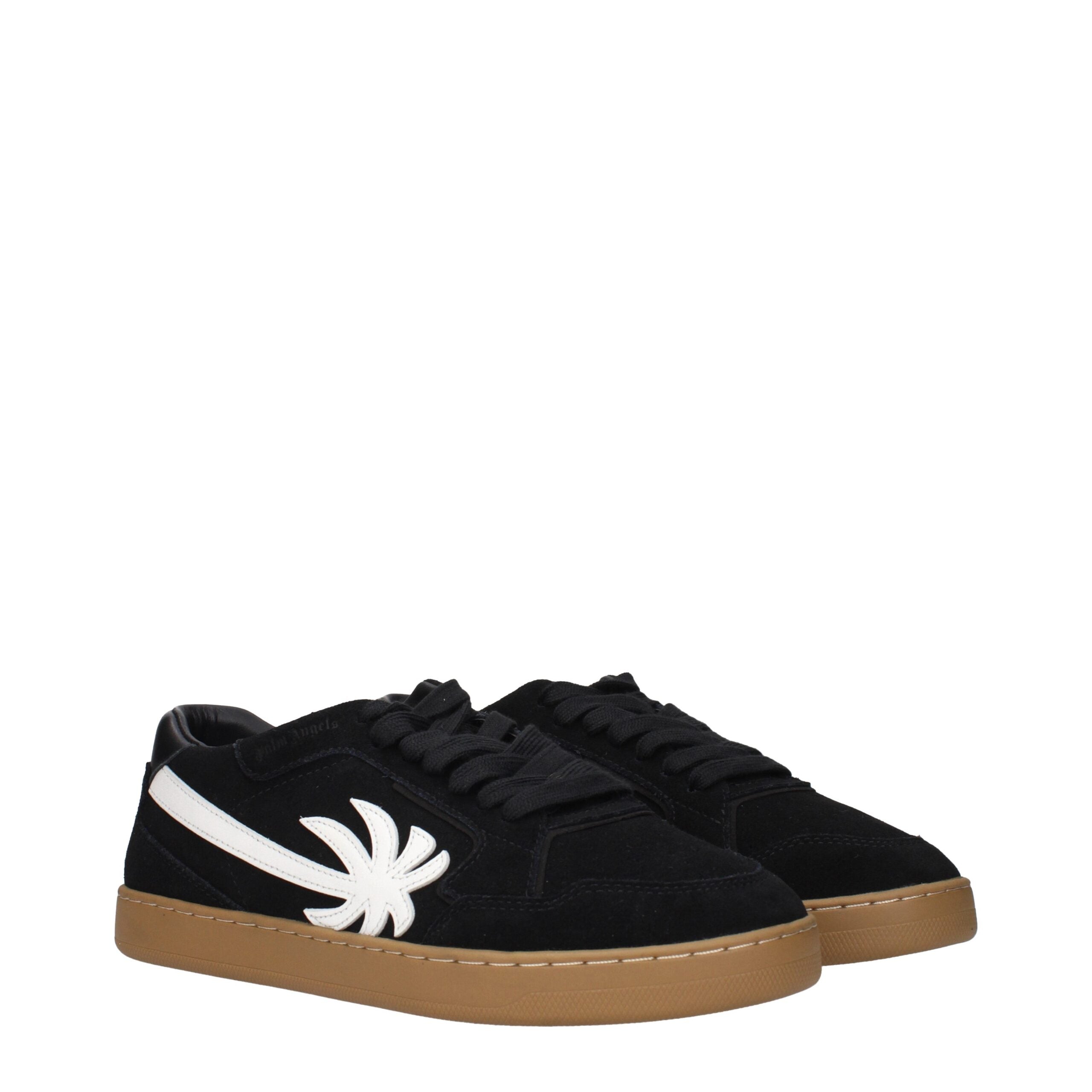Palm Angels Black Leather Low Top Sneakers
