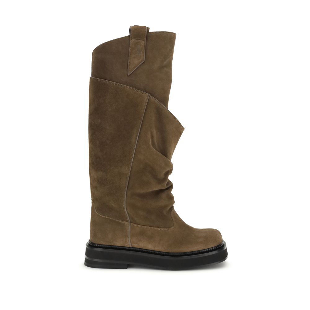 The Attico Brown Calf Leather Bos Taurus Lace-Up Boots