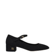 Miu Miu Black Fabric Mid Heel Pumps
