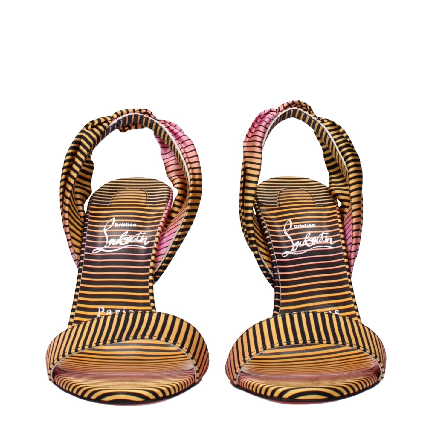 Christian Louboutin Multicolor Fabric Stiletto Heel Sandals