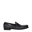 Dolce & Gabbana Black Fabric Slip-On Loafers